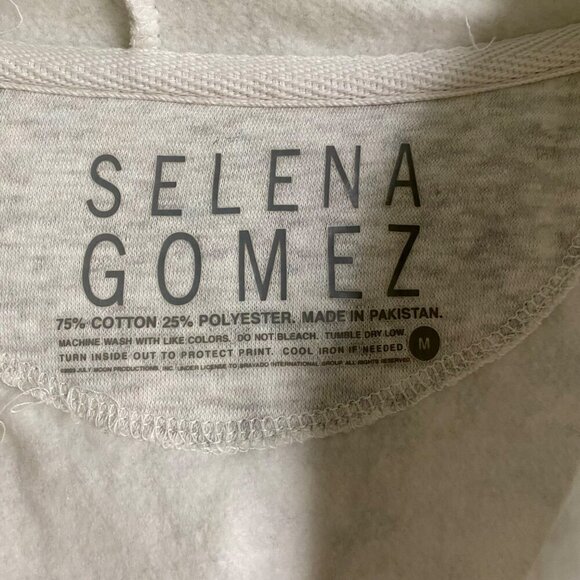 Selena Gomez Women's Zip-Up Hoodie Gray Floral Back Print Medium NEW NWT - Picture 9 of 11